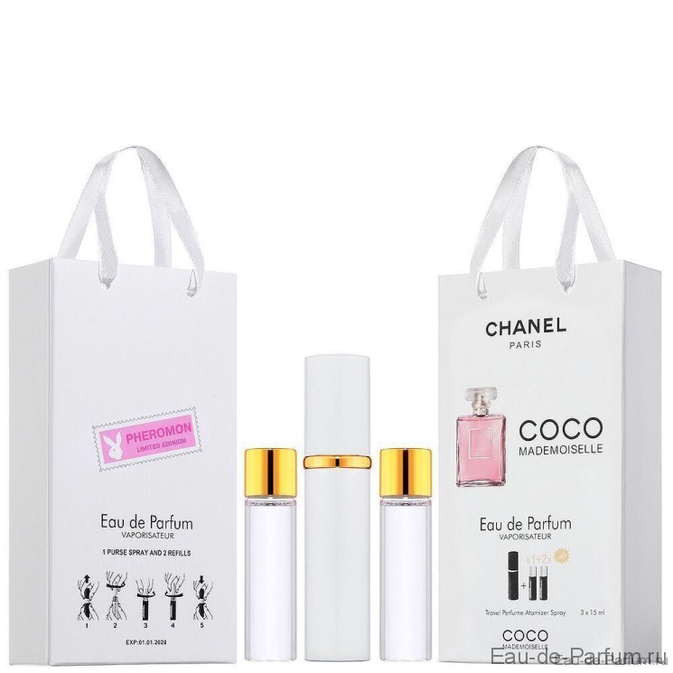 Coco Mademoiselle Chanel Духи С Феромонами 3*15 + 2 запаски, общий объем 45 мл
